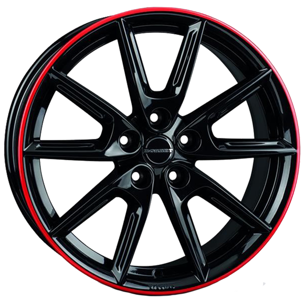 Borbet LX18 black glossy rim red 8,00x18 5x112,00 ET40,00