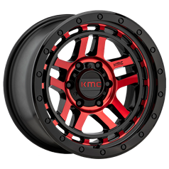 KMC Wheels RECON Gloss Black Machined Red