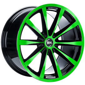 RH Alurad GT Rad Black Polished Green