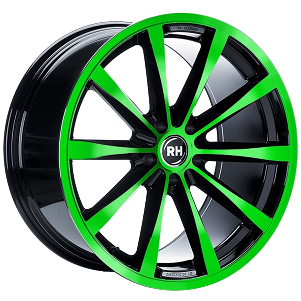 RH Alurad GT Rad Black Polished Green 10,00x19 5x120,00 ET45,00