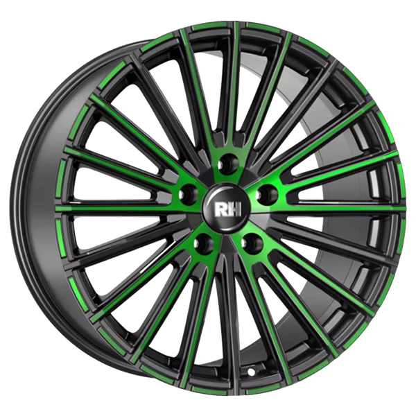 RH Alurad WM Flowforming Black Polished Green 8,00x17 5x114,30 ET45,00
