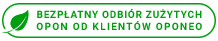 Ikonka bezpłatnego odbioru zużytych opon od klientów Oponeo