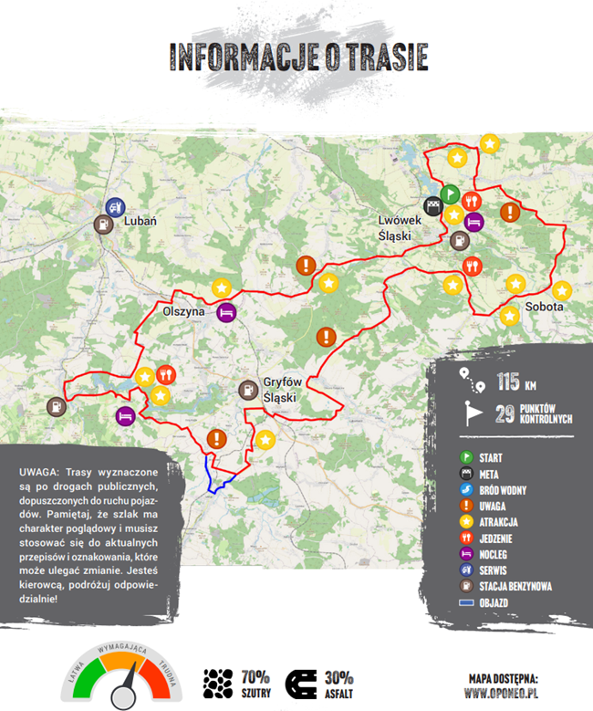 Mapa trasy Offroad Izery