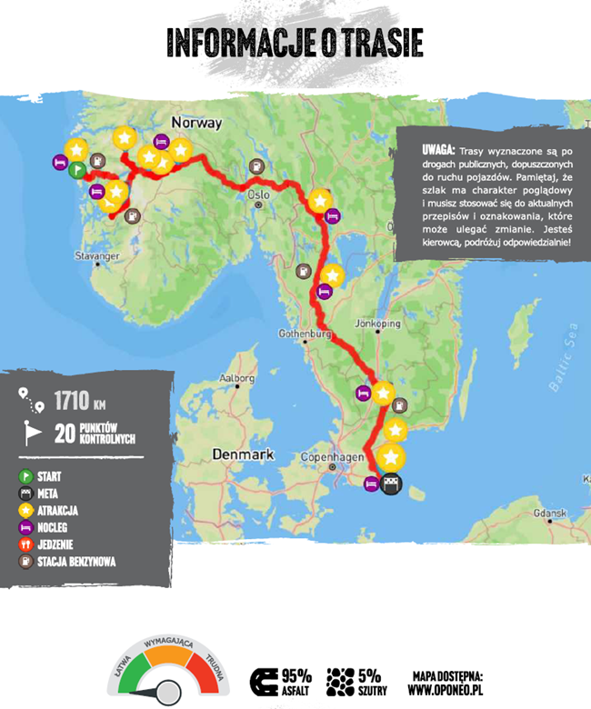 mapka Norwegia kamperem etap III
