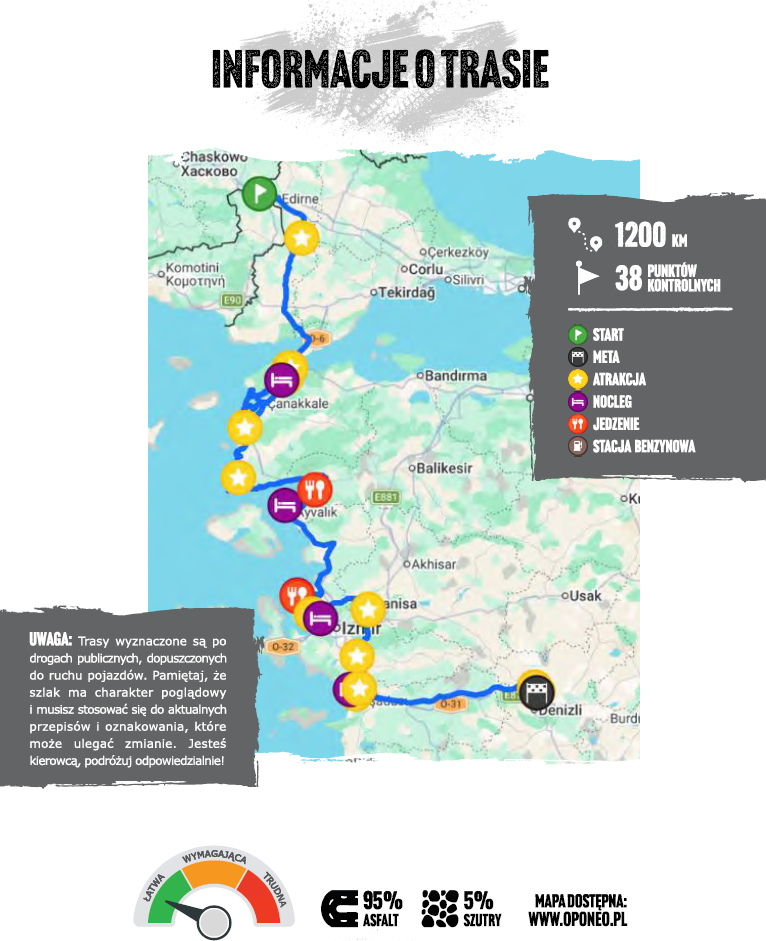 mapa ekspedycji Oponeo Turcja kamperem