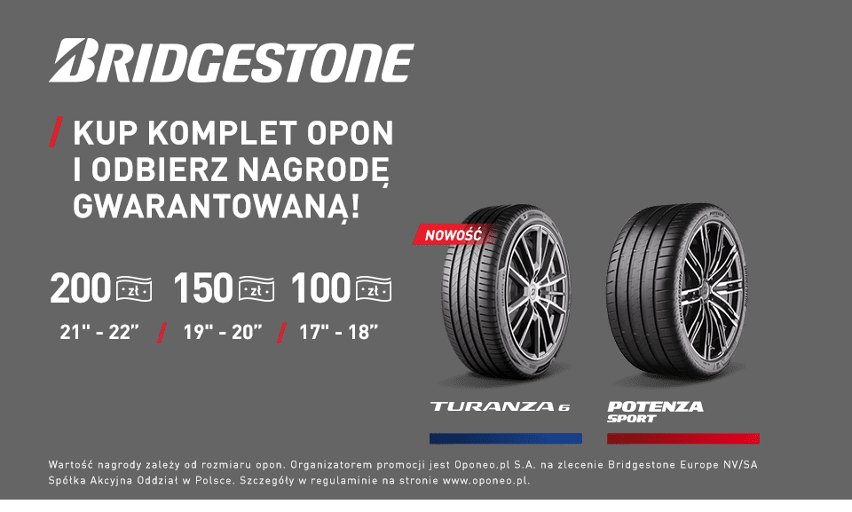 Kup komplet opon Weather Control A005 Evo marki Bridgestone i odbierz e-kartę podarunkową!