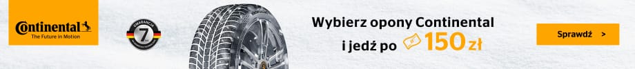 Kup komplet opon zimowych lub całorocznych Continental, zarejestruj swój zakup i otrzymaj gotówkę o wartości 150zł.