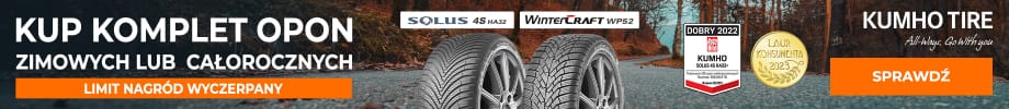 Kup komplet opon zimowych lub całorocznych marki Kumho, a otrzymasz e-kartę podarunkową o wartości nawet 100zł! Wejdź na stronę i dowiedz się więcej o promocji!