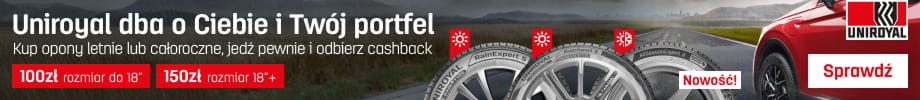 Kup komplet opon letnich lub całorocznych Uniroyal i odbierz cashback! Wejdź na stronę i dowiedz się więcej o promocji!