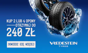 Kup komplet opon zimowych lub całorocznych Vredestein  i odbierz do 240 zł. Wejdź na stronę i dowiedz się więcej o promocji!