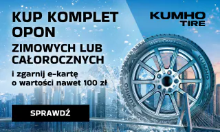 Kup komplet opon zimowych lub całorocznych Kumho, otrzymaj e-kartę motele.net. Wejdź na stronę i dowiedz się więcej o promocji!