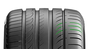 Opona prezentująca wyrównanie lamelek