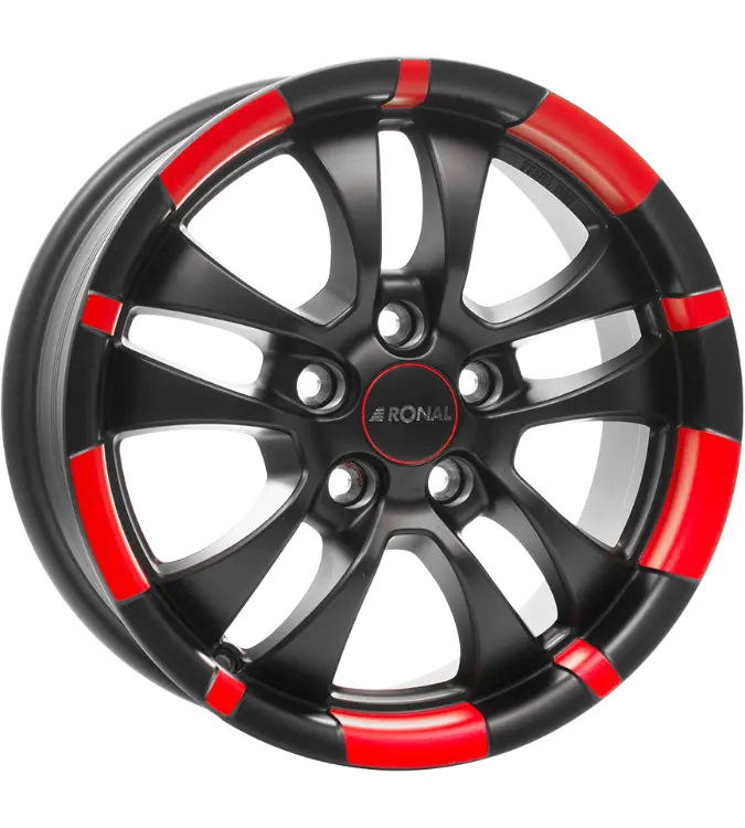 Ronal R59 Jetblack - Red 6,00x15 4x108,00 ET20,00