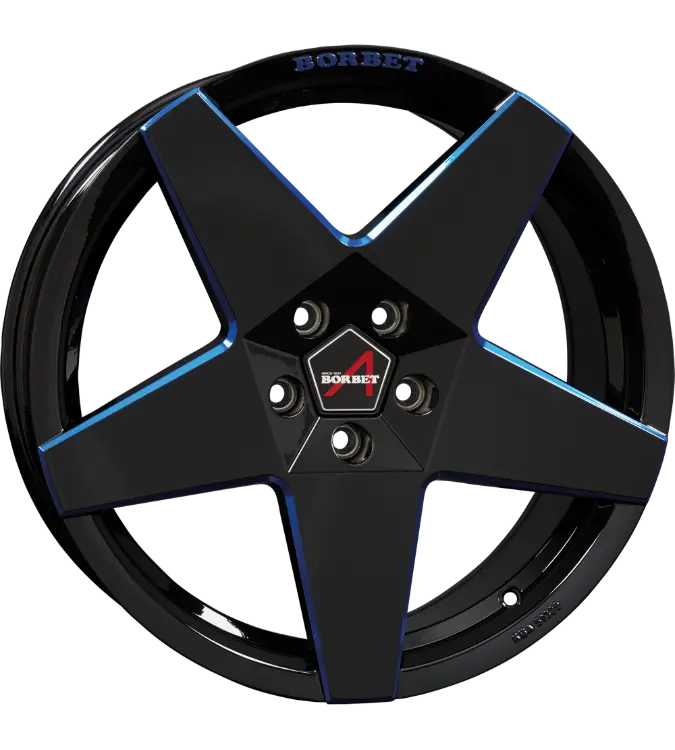 Borbet A NEU black blue 8,00x17 5x112,00 ET45,00
