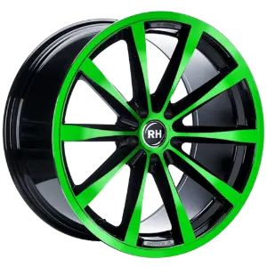 RH Alurad GT Rad Black Polished Green 10,00x19 5x120,00 ET45,00