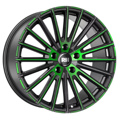 RH Alurad WM Flowforming Black Polished Green 10,00x20 5x112,00 ET40,00