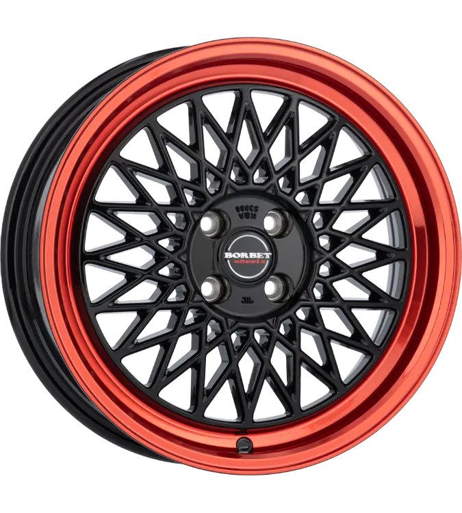 Borbet B black rim red 7,00x17 4x100,00 ET30,00