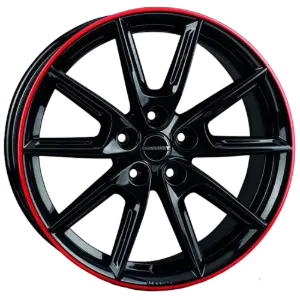 Borbet LX18 black glossy rim red 8,00x18 5x114,30 ET40,00