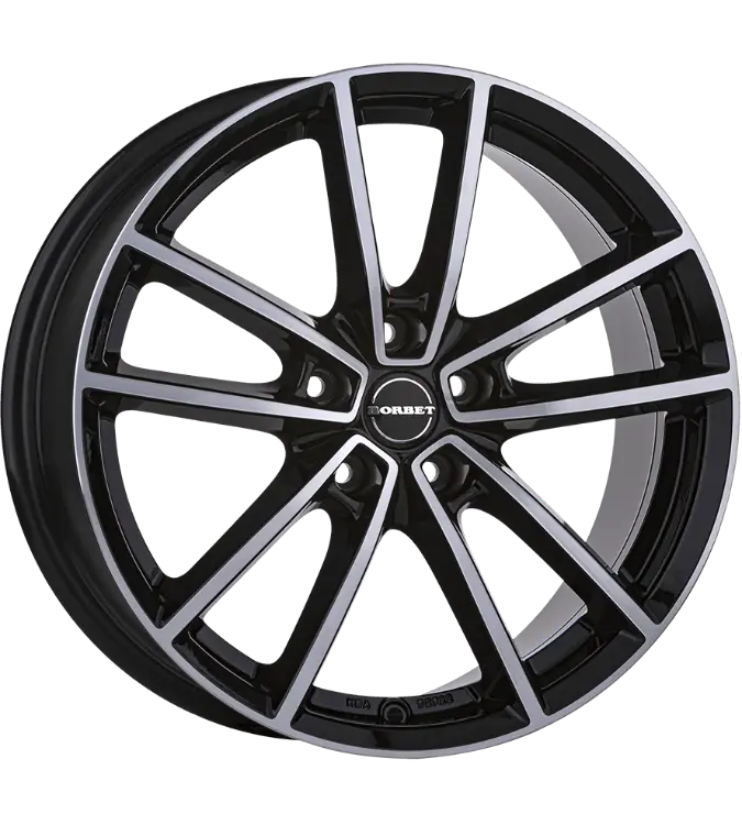 Borbet W black polished 7,00x17 5x108,00 ET45,00