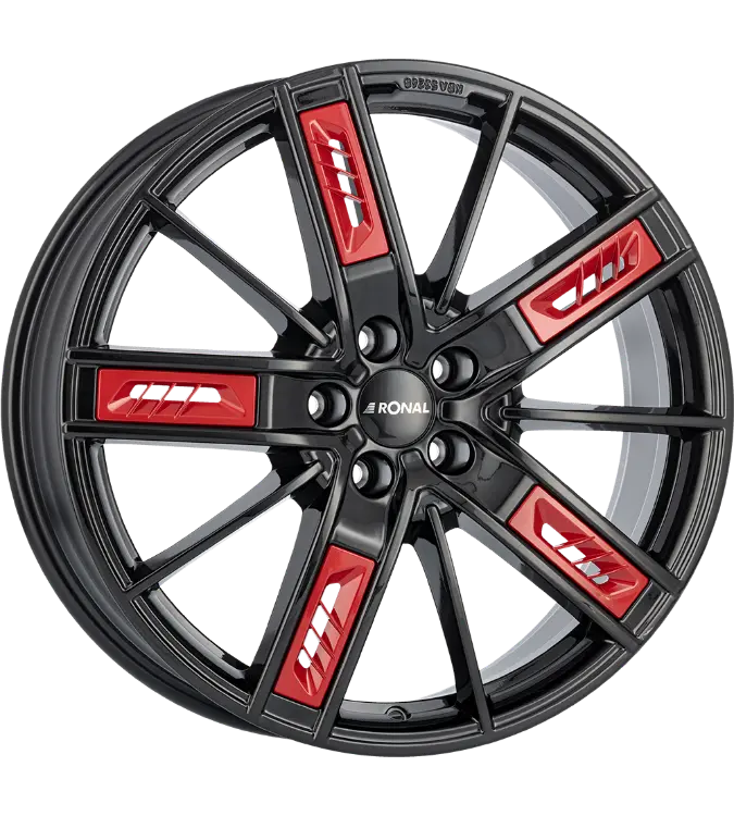 Ronal R67 Jetblack Red 8,00x18 5x112,00 ET50,00