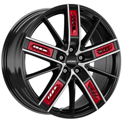 Ronal R67 Jetblack Red Diamond 8,00x18 5x108,00 ET40,00