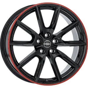 Borbet LX19 black glossy rim red 8,00x19 5x112,00 ET40,00