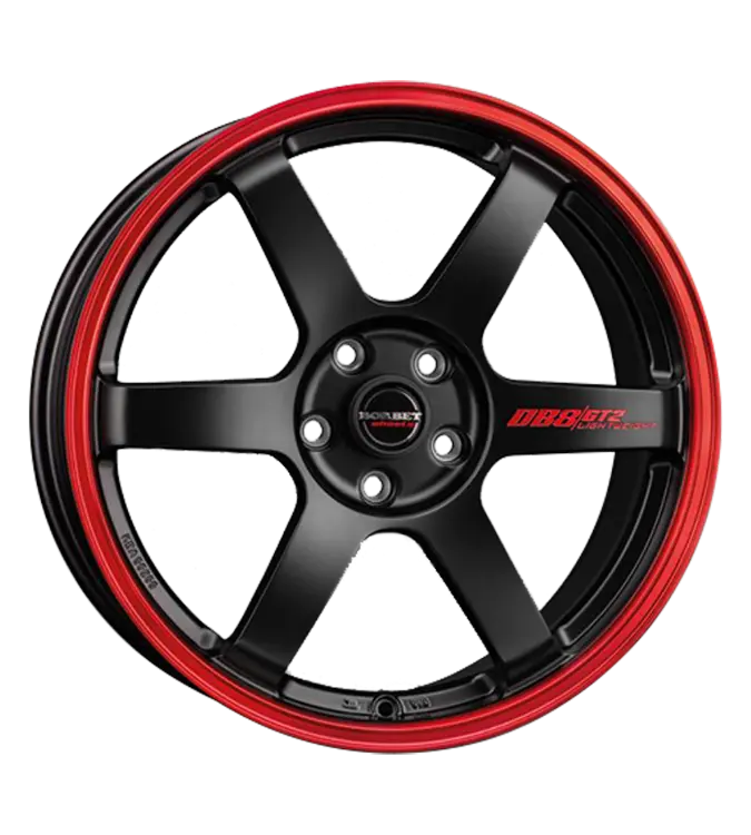 Borbet DB8GT2 black matt rim red 8,50x18 5x114,30 ET40,00