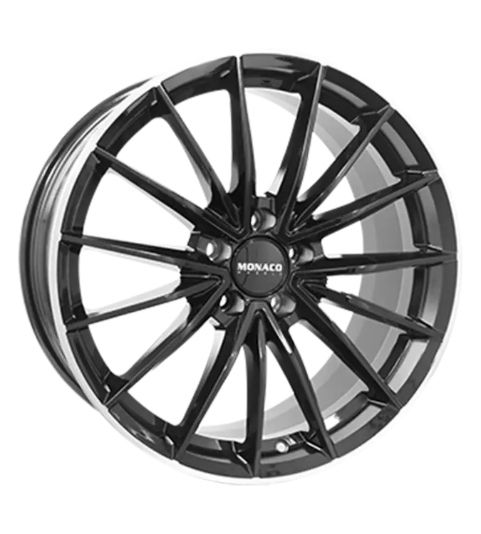 MONACO WHEELS Grand Prix 14 Black Polished Lip 8,00x18 5x112,00 ET45,00