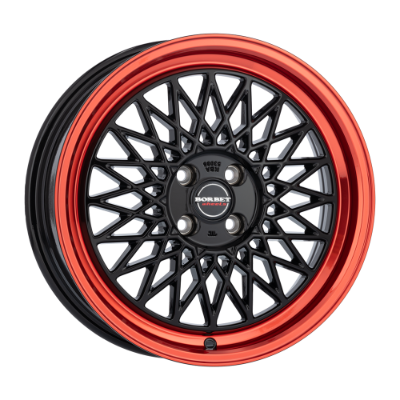 Borbet B black rim red 7,00x17 4x100,00 ET30,00